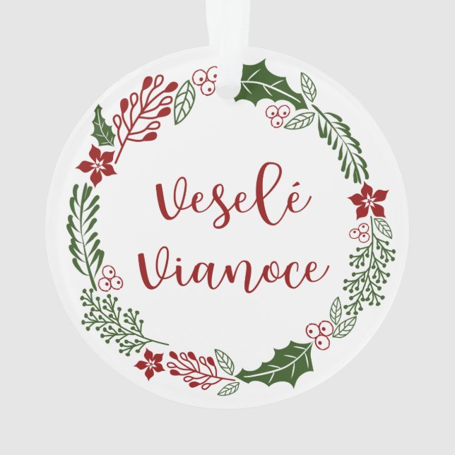 Slowakischer Frosterzwerg, Veselé Vianoce Ornament (Rückseite)
