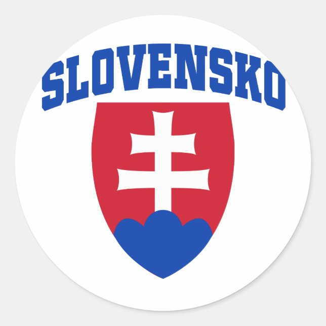 Slowakisches Emblem Runder Aufkleber (Vorderseite)