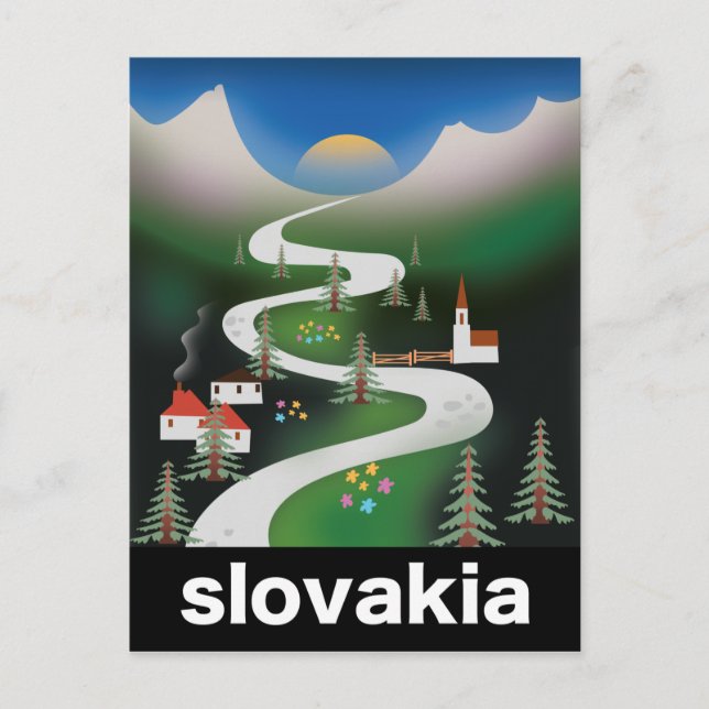 Slowakisches Reiseplakat Postkarte (Vorderseite)