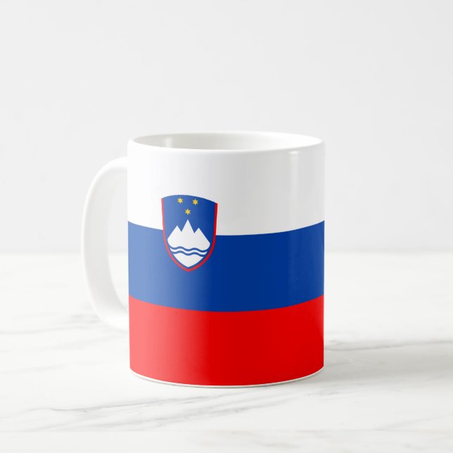 Slowenien-Flagge Kaffeetasse (Vorderseite Links)
