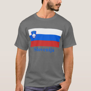 Slowenien-Flagge mit Namen auf Slowenen T-Shirt