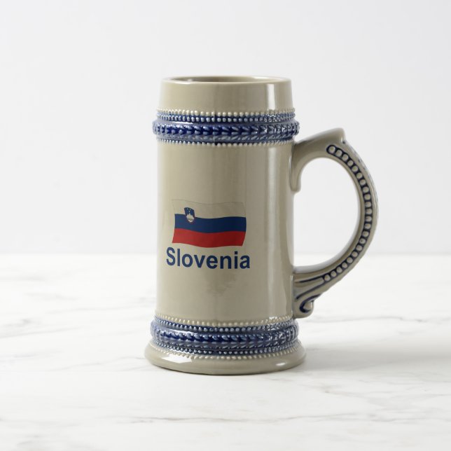 Slowenien-Flagge - w/inscription Bierglas (Rechts)