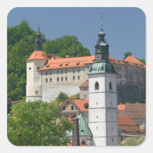 SLOWENIEN, GORENJSKA, Skofja Loka: Kirche des Hl. Quadratischer Aufkleber