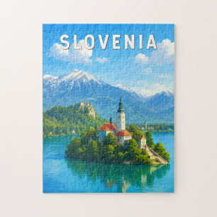 Slowenien Illustration Reise Kunst Vintage
