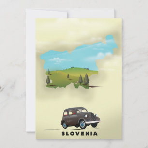 Slowenien Illustriertes Reiseplakat Einladung