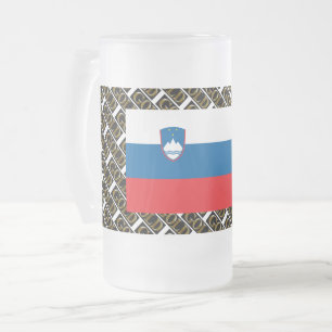 SLOWENIEN MATTIERTE BIERTASSE MATTGLAS BIERGLAS