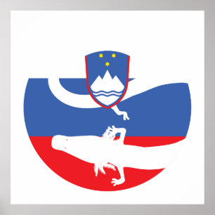 Slowenien Olm Slowenische Nationale Tierflagge Poster