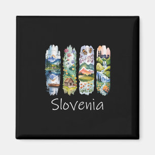 Slowenien Pinselstrich Slowenische Urlaubs-Souveni Magnet