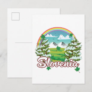 Slowenien Reise Logo Ankündigungspostkarte