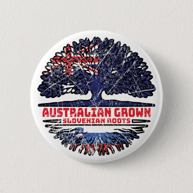 Slowenien Slowenien Australien Tree Roots Button (Vorderseite)