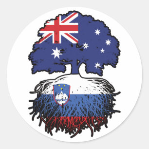 Slowenien Slowenien Australien Tree Roots Runder Aufkleber