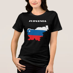 SLOWENIEN Special Individualisierbare Schwarze Tou Tri-Blend Shirt