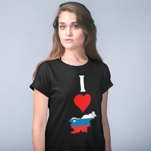 Slowenien Vertikale I Liebe Slowenische Flaggenmap T-Shirt