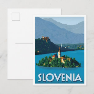 Slowenien Vintage Kunst Reise Postkarte