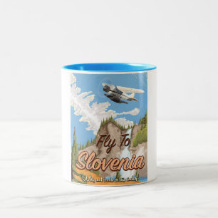 Slowenien Vintage Reiseposter Zweifarbige Tasse