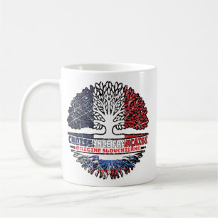 Slowenisch Französisch-Tree-Roots-Flag Kaffeetasse