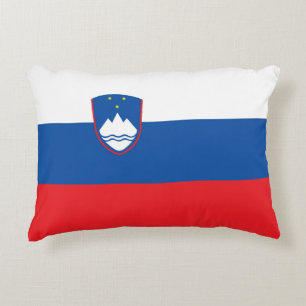 Slowenische Flagge Dekokissen