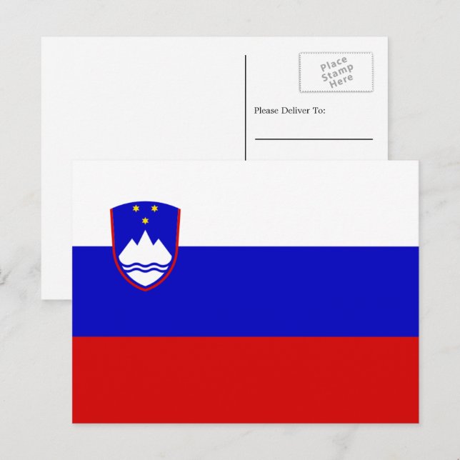 Slowenische Flagge, Flagge Sloweniens Postkarte (Vorne/Hinten)