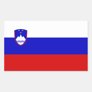 Slowenische Flagge, Flagge Sloweniens Rechteckiger Aufkleber