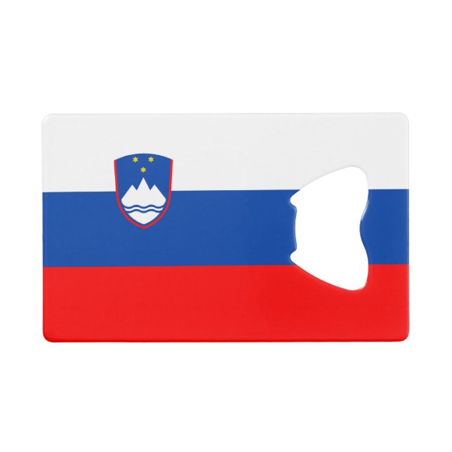 Slowenische Flagge Geldbeutel Flaschenöffner (Vorderseite (Horizontal))