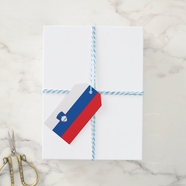 Slowenische Flagge Geschenkanhänger (Mit Garn)