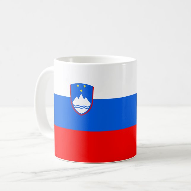 Slowenische Flagge Kaffeetasse (Vorderseite Links)