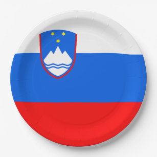 Slowenische Flagge Pappteller
