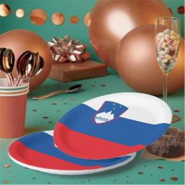 Slowenische Flagge Pappteller