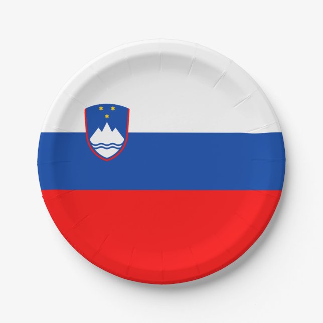 Slowenische Flagge Pappteller (Vorderseite)