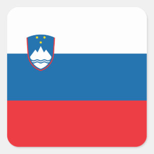 Slowenische Flagge Quadratischer Aufkleber