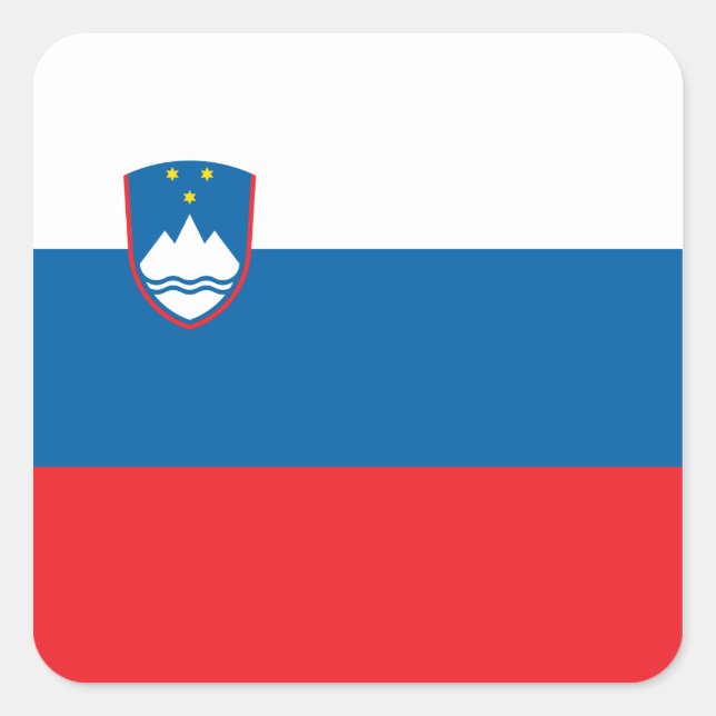 Slowenische Flagge Quadratischer Aufkleber (Vorderseite)