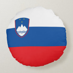 Slowenische Flagge Rundes Kissen