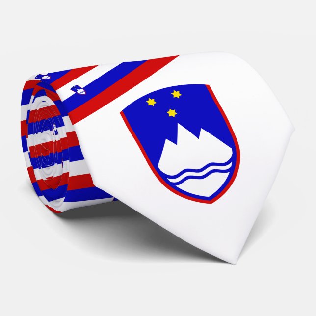 Slowenische Flagge und Wappen, Flagge Sloweniens Krawatte (Gerollt)