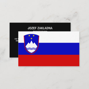 Slowenische Flagge und Wappen, Flagge Sloweniens Visitenkarte