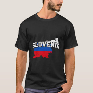 Slowenische Karte und Flagge Souvenir Slowenisch T-Shirt