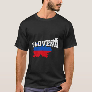 Slowenische Karte und Flagge Souvenir Slowenisch T-Shirt