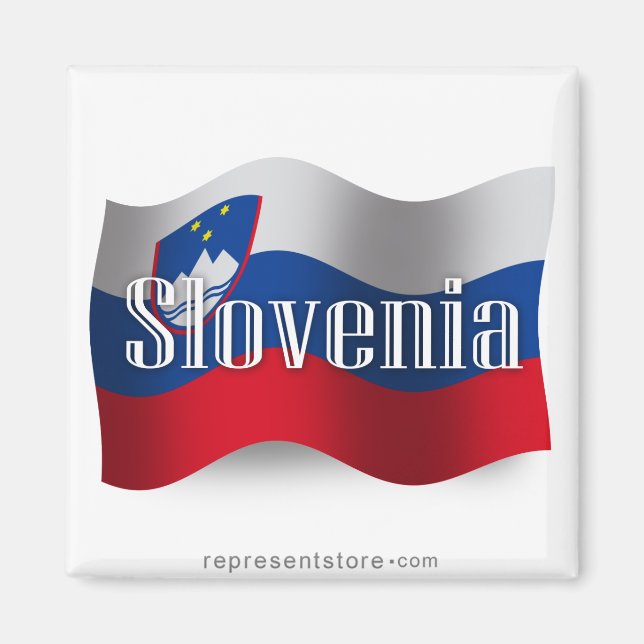 Slowenische Wave Flag Magnet (Vorne)