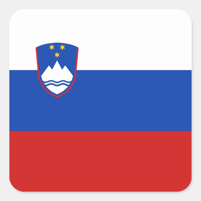 Slowenischer Flaggenaufkleber Quadratischer Aufkleber (Vorderseite)