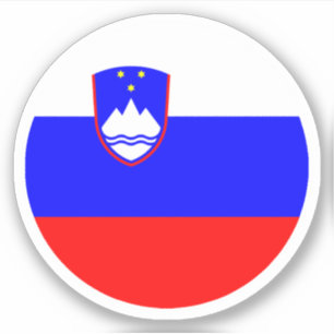 Slowenischer Flaggenrundkleber Aufkleber