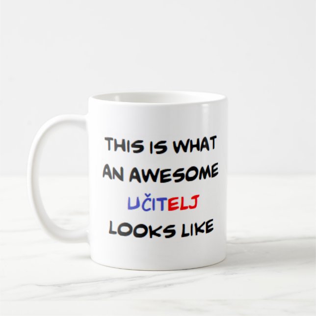 Slowenischer Lehrer ucitelj, phantastische Kaffeez Kaffeetasse (Links)