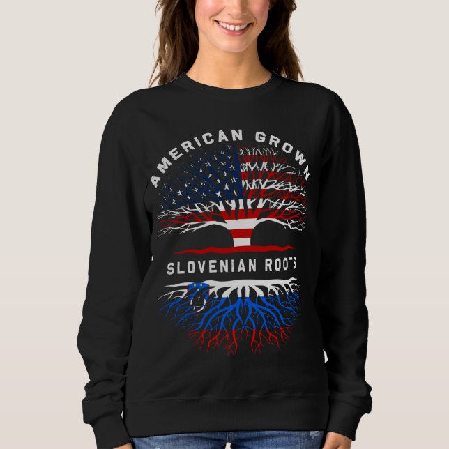 Slowenischer Wurzelbaum Sweatshirt (Vorderseite)