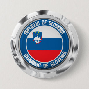 Slowenisches RundEmblem Button