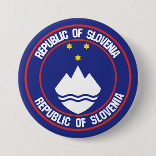 Slowenisches RundEmblem Button
