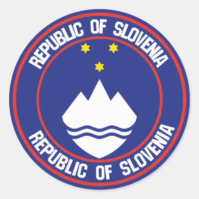 Slowenisches RundEmblem Runder Aufkleber (Vorderseite)