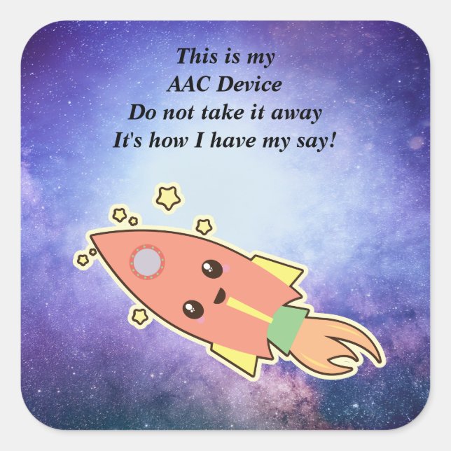SLP AAC Aids - ALERT Stickers for Devices - Space (Vorderseite)