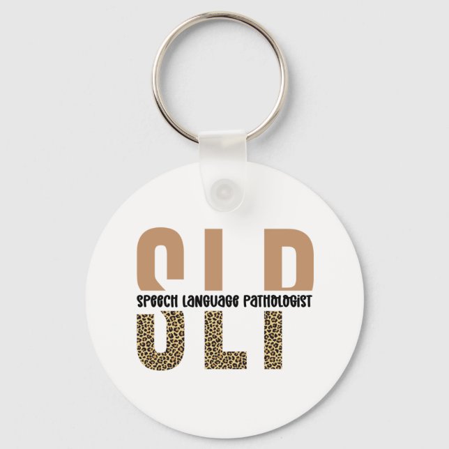 SLP cheetah print Speech language pathologist gift Schlüsselanhänger (Vorderseite)