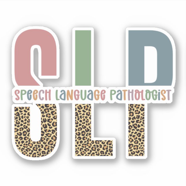 SLP Cheetah Print Speech Sprachpathologe Geschenk Aufkleber (Vorderseite)