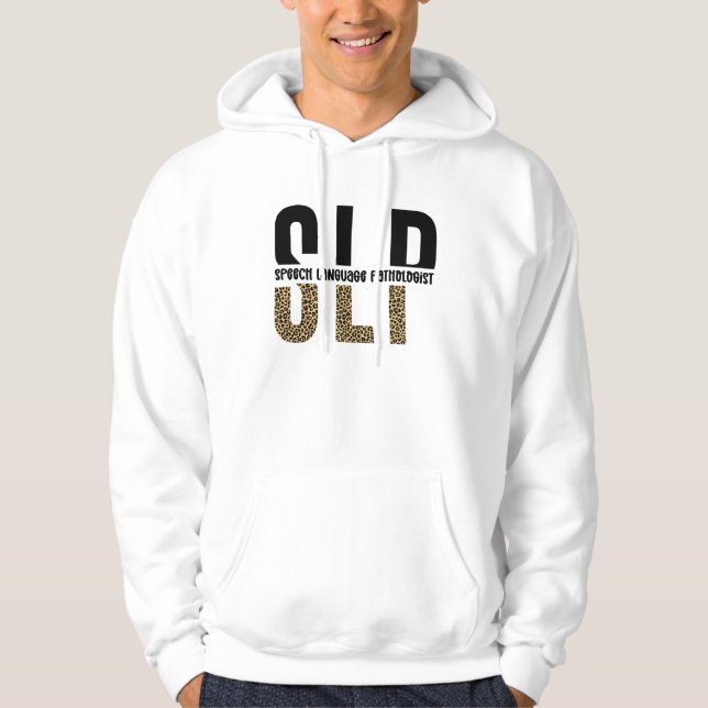 SLP Cheetah Print Speech Sprachpathologe Geschenk Hoodie (Vorderseite)