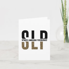 SLP Cheetah Print Speech Sprachpathologe Geschenk Karte