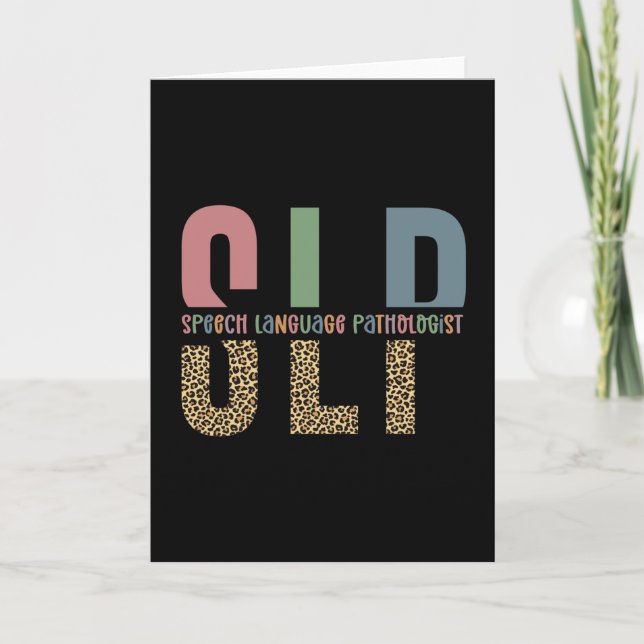 SLP Cheetah Print Speech Sprachpathologe Geschenk Karte (Vorderseite)